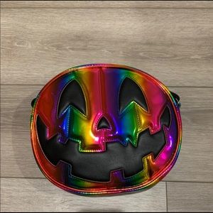 Love pain & stitches rainbow pumpkin bag